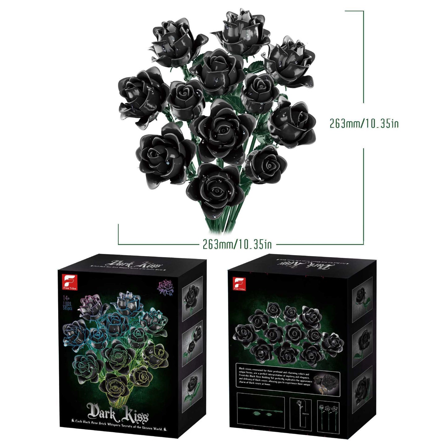 DIY 585-Piece Building Blocks Rose Bouquet Kit