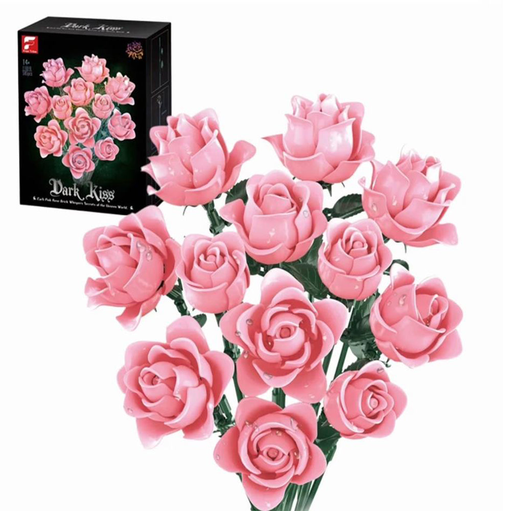 DIY 585-Piece Building Blocks Rose Bouquet Kit