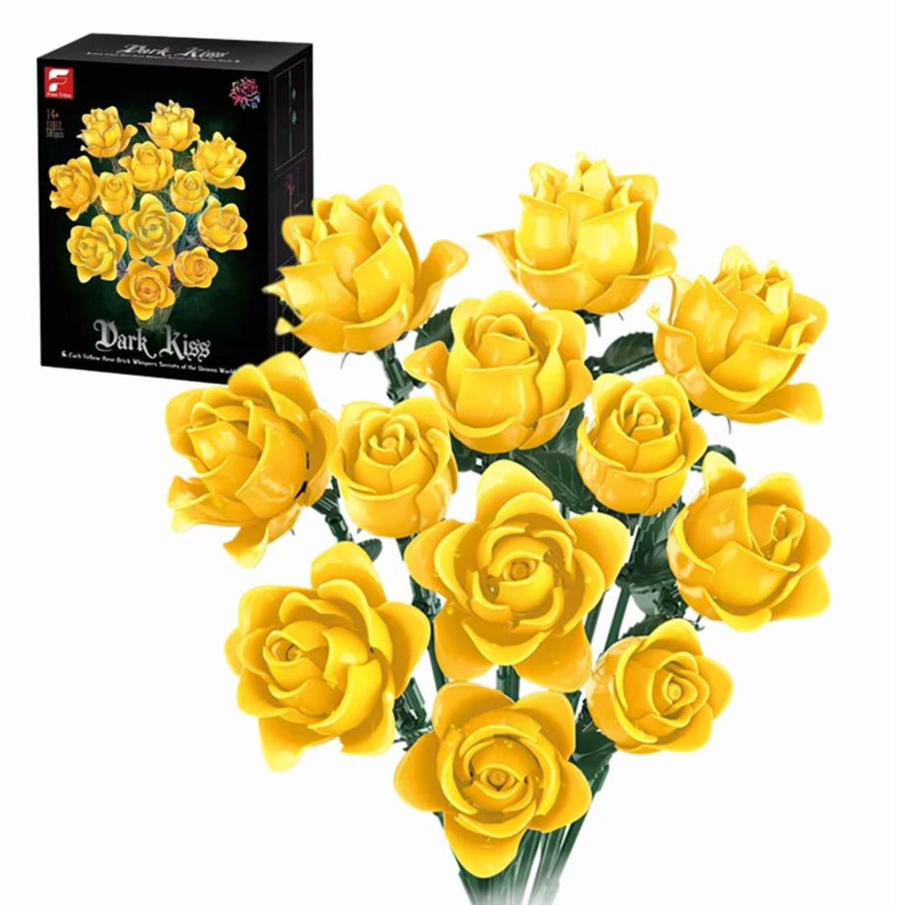DIY 585-Piece Building Blocks Rose Bouquet Kit