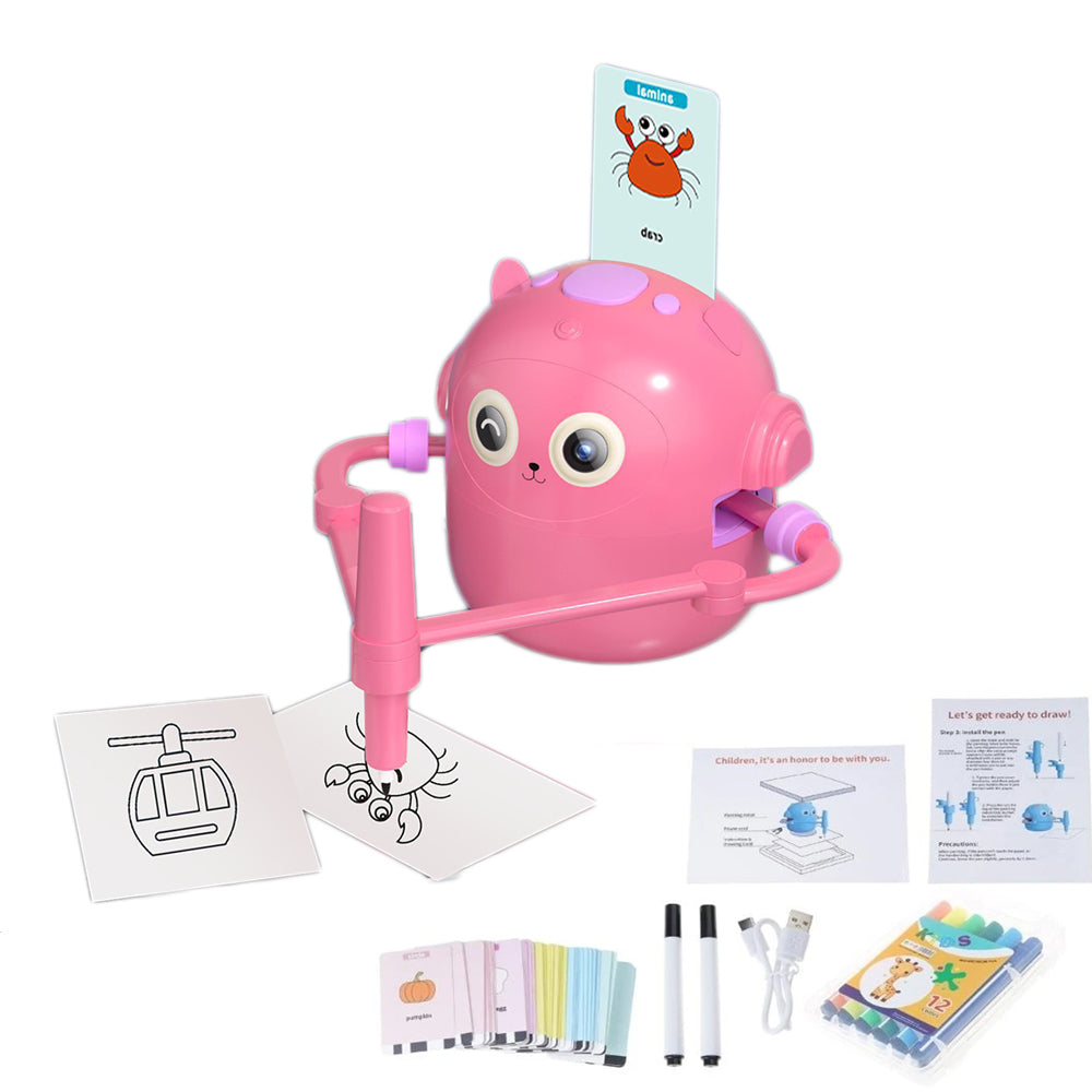 Interactive Educational Drawing Robot Toy with 100 Cards