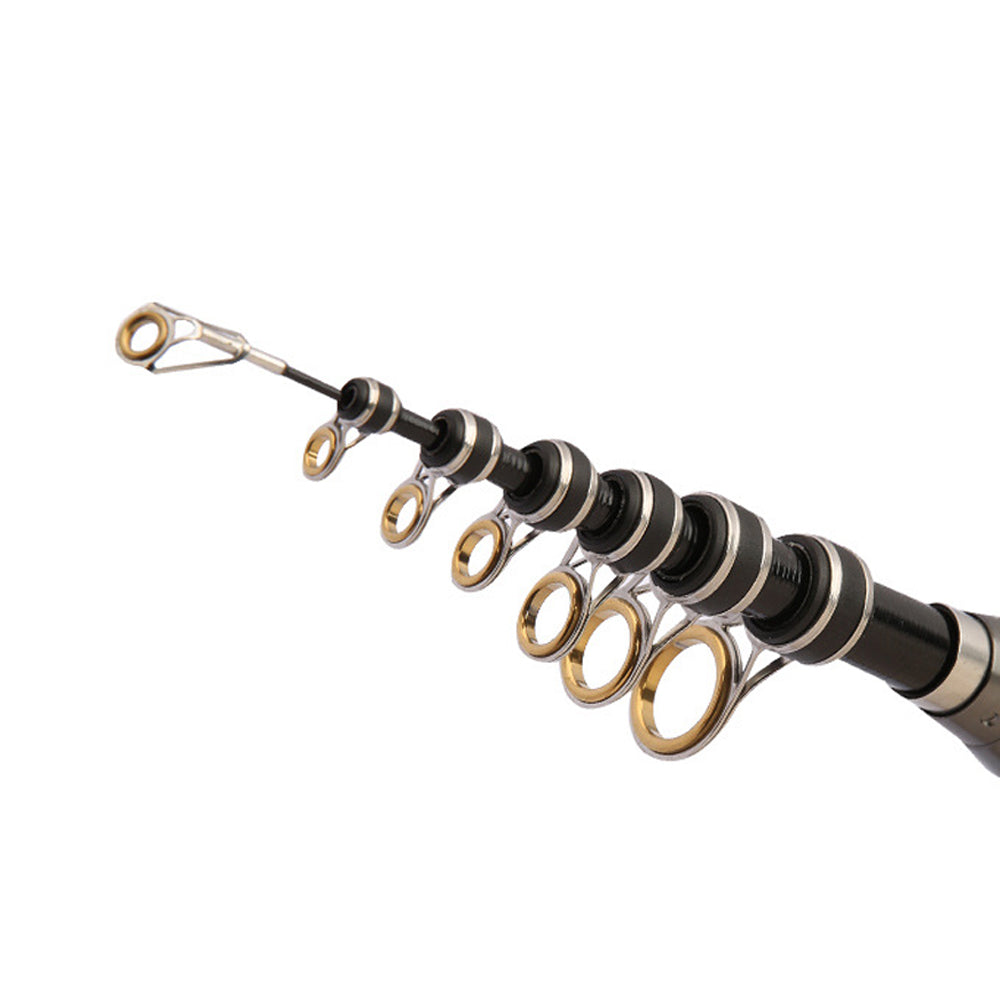 Carbon Fibre Telescopic Fishing Rod Portable Travel Spinning Pole Sea Freshwater