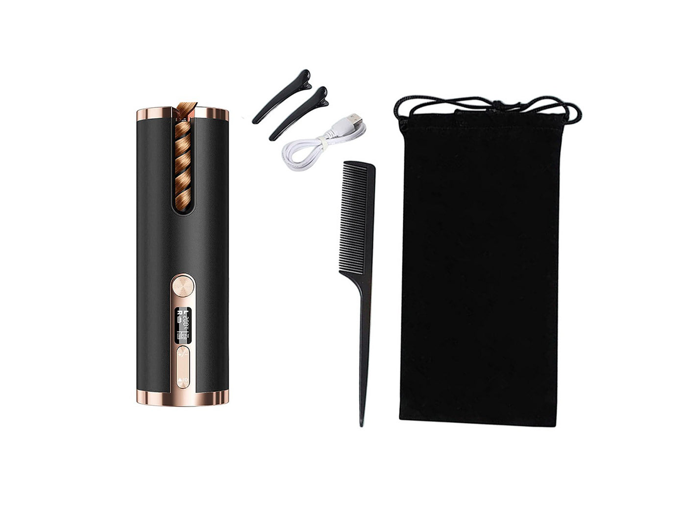 Cordless USB Rechargeable Auto Rotating Hair Curler