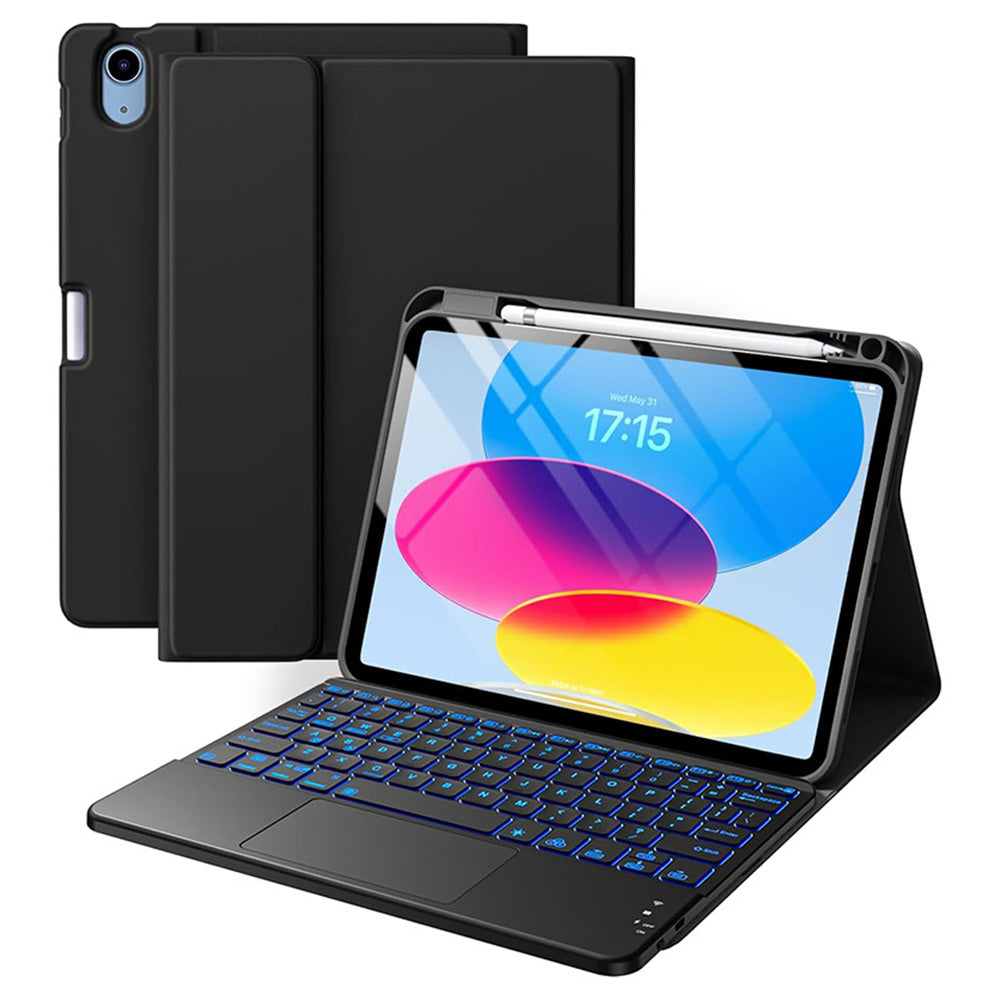 Keyboard Case with Touchpad and 7 Color Backlight for iPad 10th and 11th Gen
