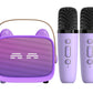 Mini Karaoke Machine Toys Gifts Portable MP3 Player with 2 Wireless Microphone