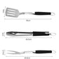 3 Piece Stainless Steel BBQ Fork Spatula and Tongs Tool Set