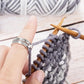 2Pcs Adjustable Knitting Crochet Loop Ring Open Yarn Guide Crochet Ring-Gold, Silver