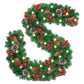 270cm Christmas Garland with Warm White LED Lights for Home Outdoor Fireplace Mantle Porch