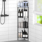 4 Tier No Drill Corner Shower Shelf with Hooks