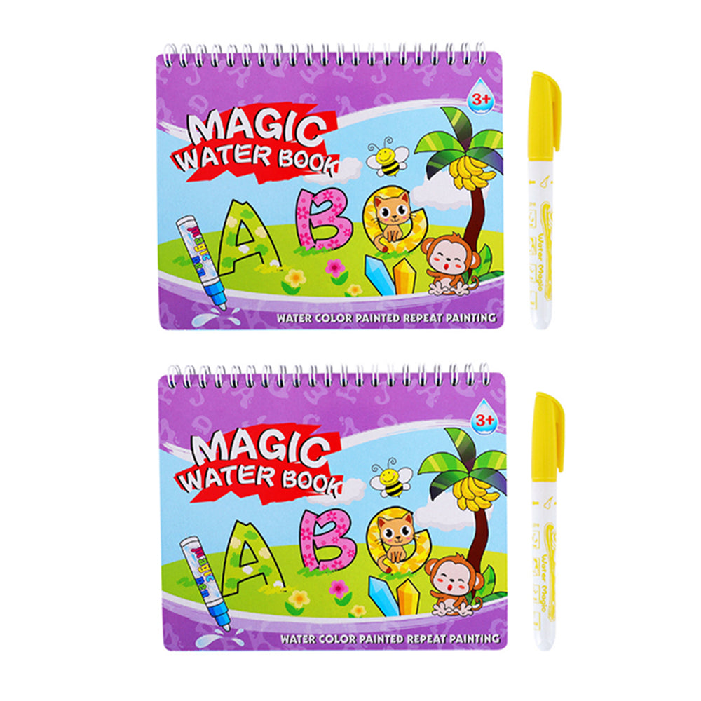 2Pcs Magic Water Drawing Doodle Coloring Book with Pen