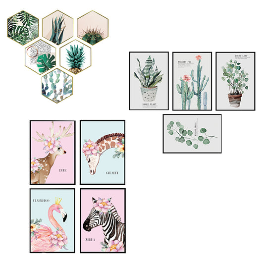 3Pcs Set Plants Animals Wall Paper Wall Muralcreative Wall Stickers