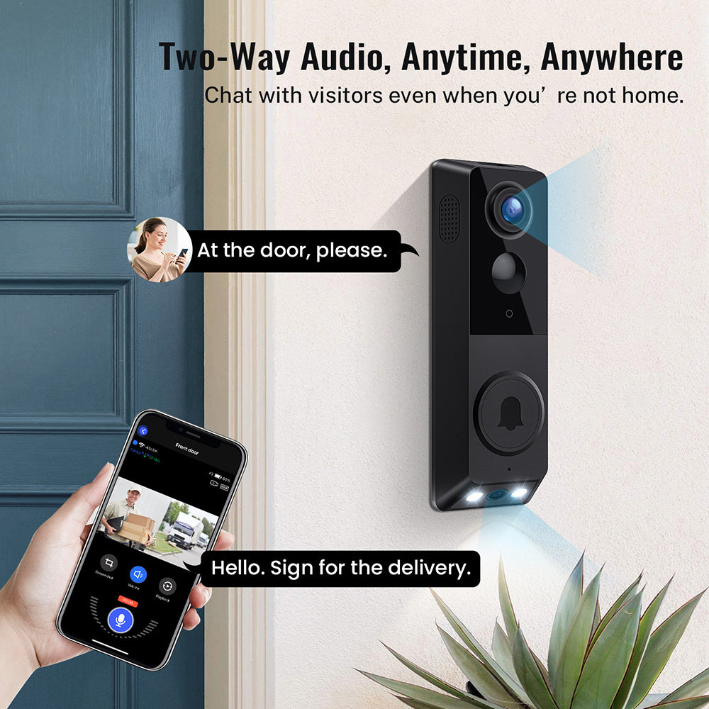 1080p FHD Security Video Dual Camera Doorbell Camera Smart AI Detection Doorbell