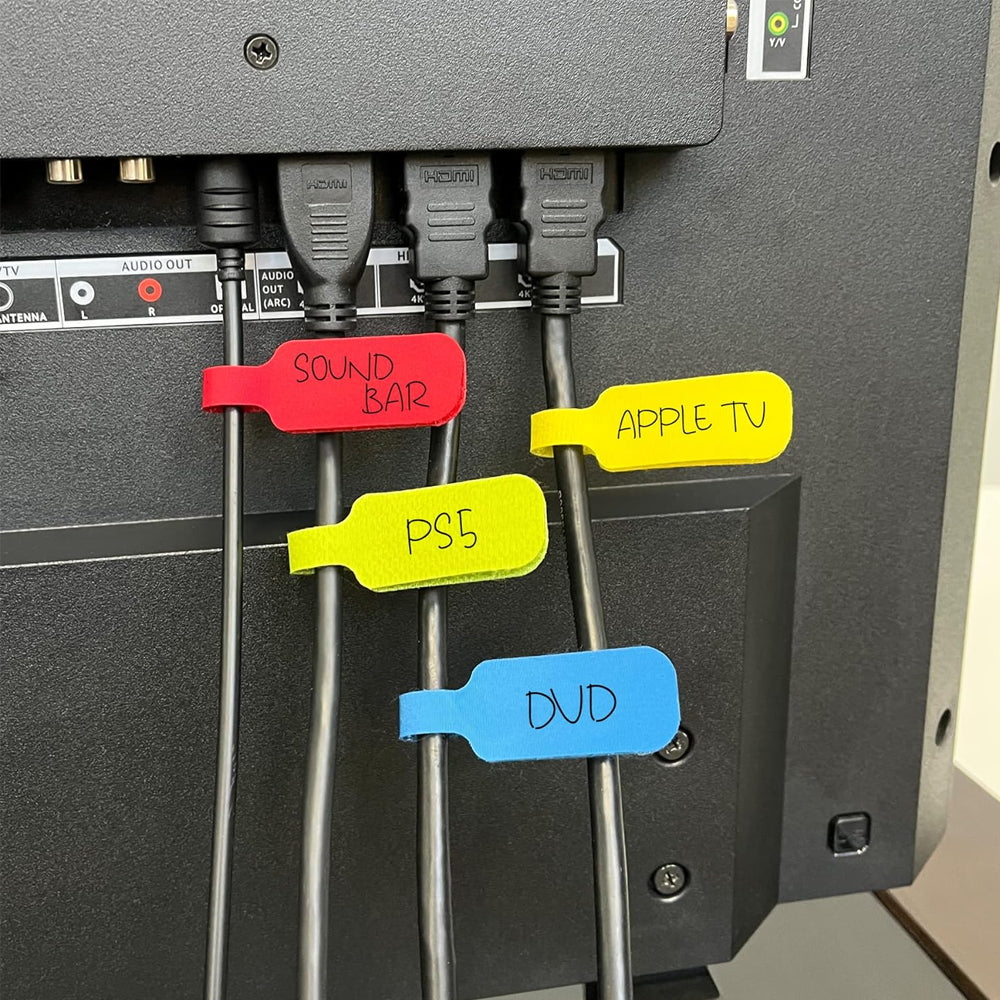 100Pcs 9 Colors Water Resistant Cable Tags Wire Labels for Cable Management