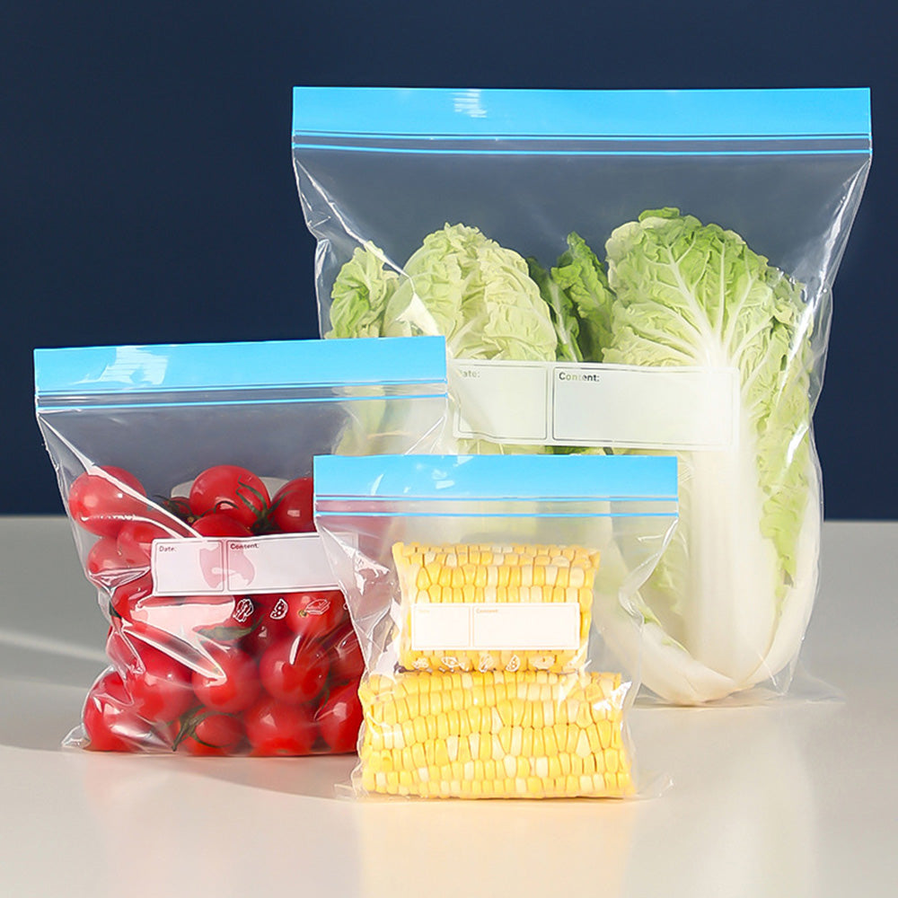 70Pcs Food Storage Bags with Double Zipper Seal Freezer Bags