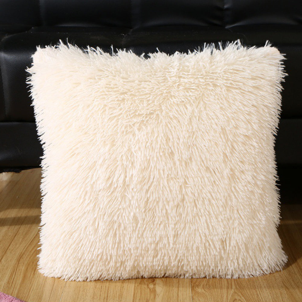 Two-Pack Plush Square Cushion Cases Pillow Covers