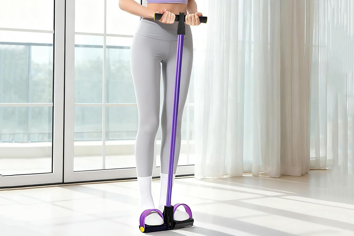6 Tube Foot Pedal Resistance Band Body Stretch Pull Rope Fitness Exercise Rope