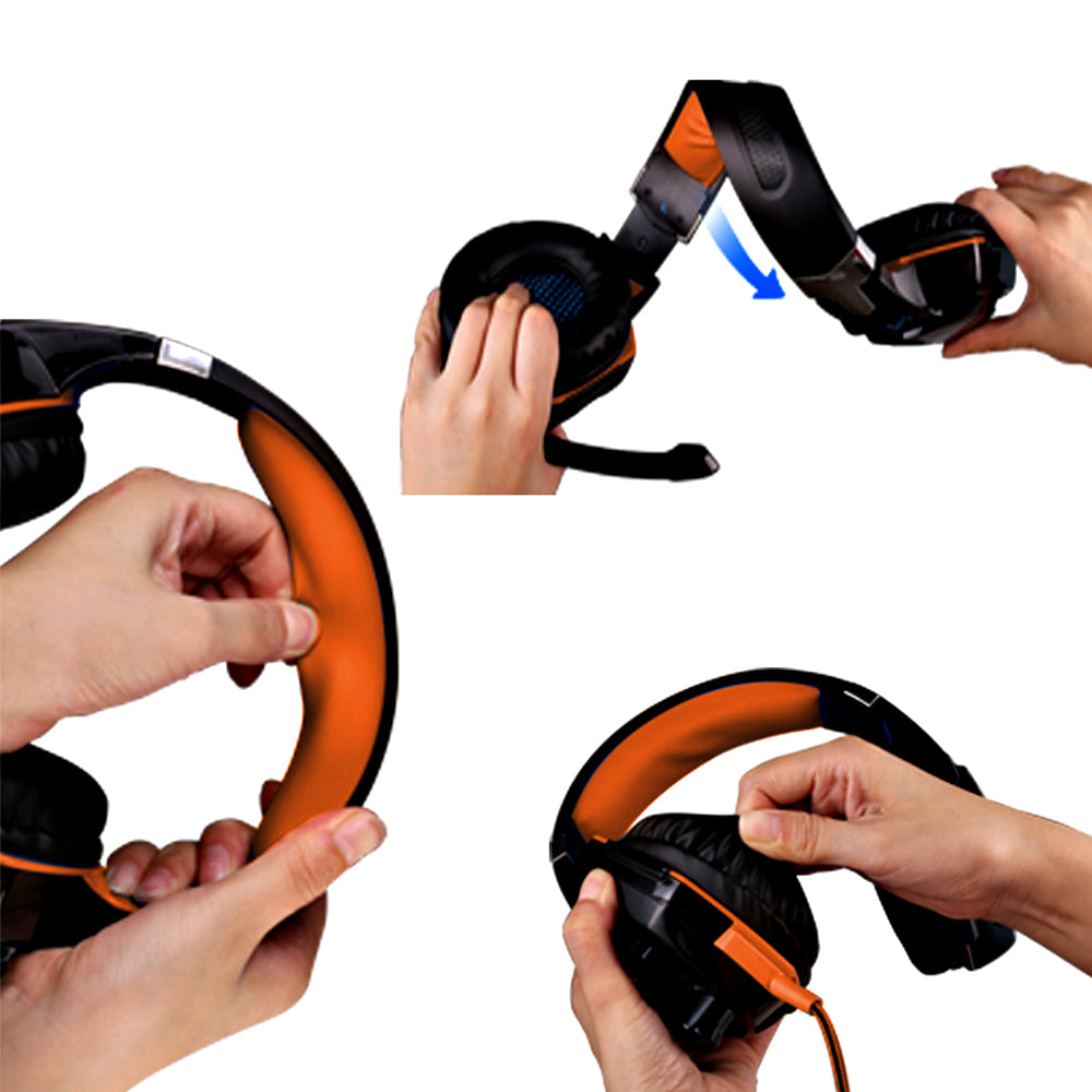 3.5mm Gaming Headset MIC LED Headphones Surround with Splitter  for PC Mac Laptop