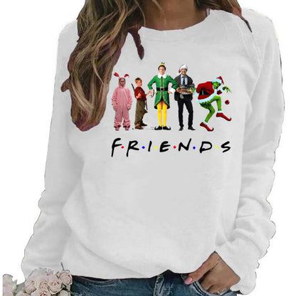 Women's Christmas Movie Characters Friends Inspired Print Jumper