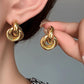2 Pairs Women Geometric Dangle Drop Earrings Large Knot Design