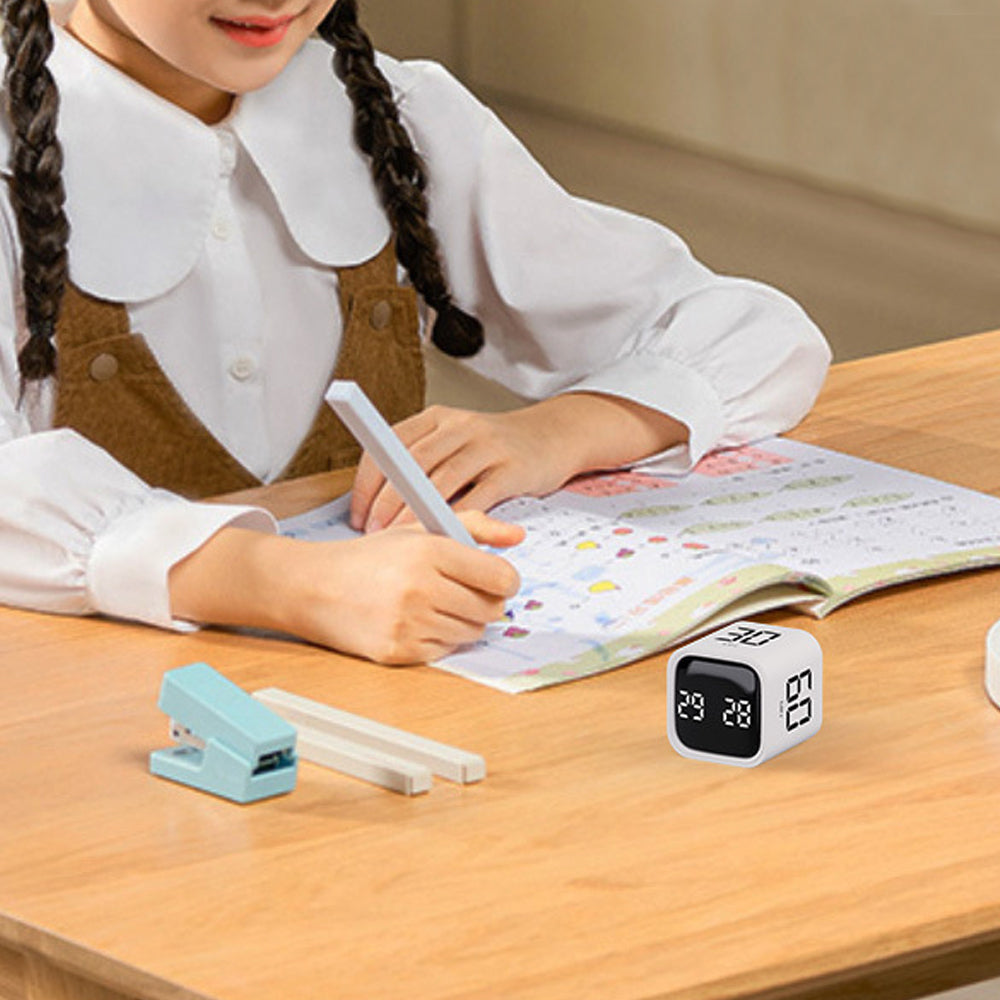 2Pcs Time Management and Countdown Settings with Gravity Sensor Flip Cube Timer