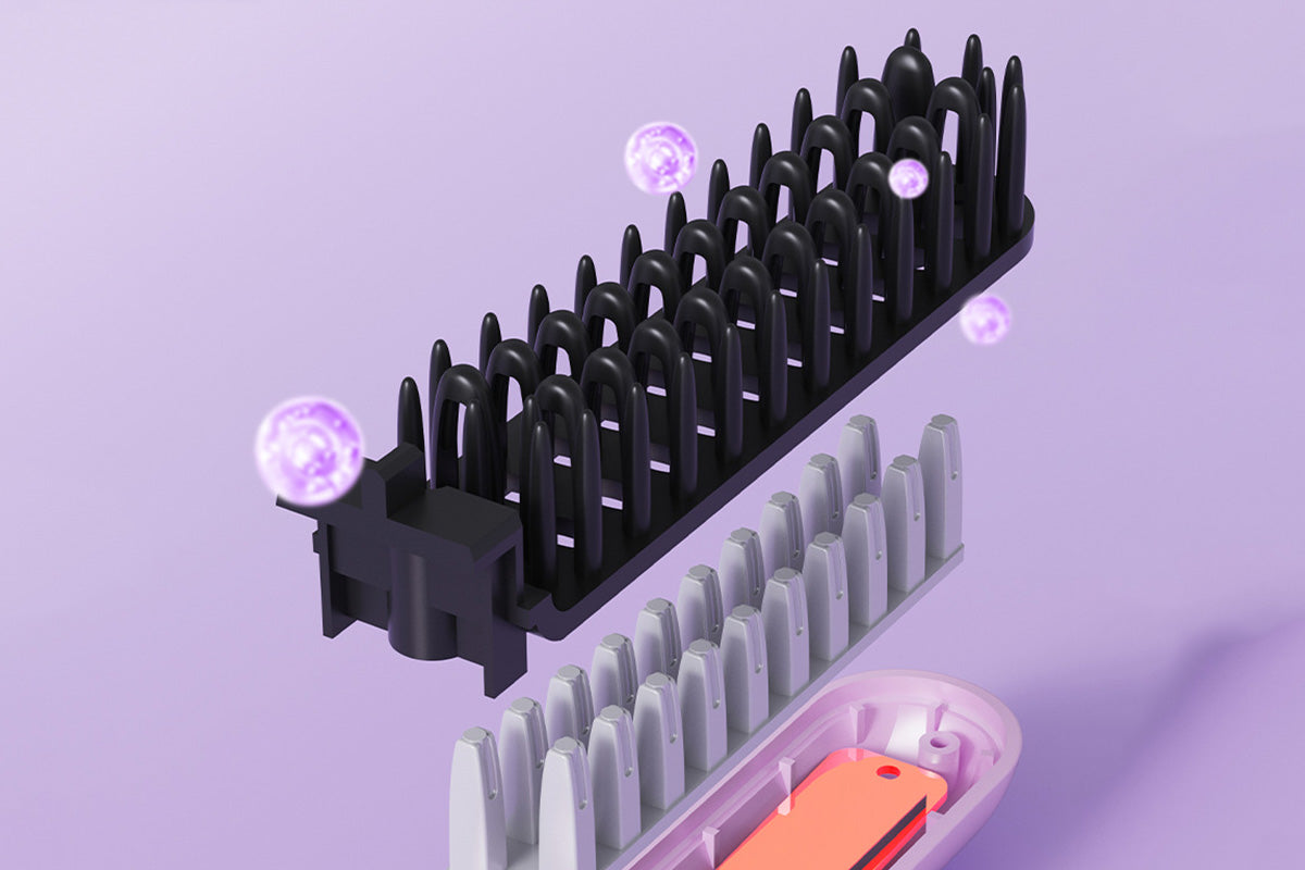 Cordless Rechargeable Hair Straightener Brush Mini Fast Heating Comb For Travel