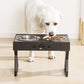 Elevated Pet Feeder Food Water with Double Bowl Adjustable Height Raised Stand