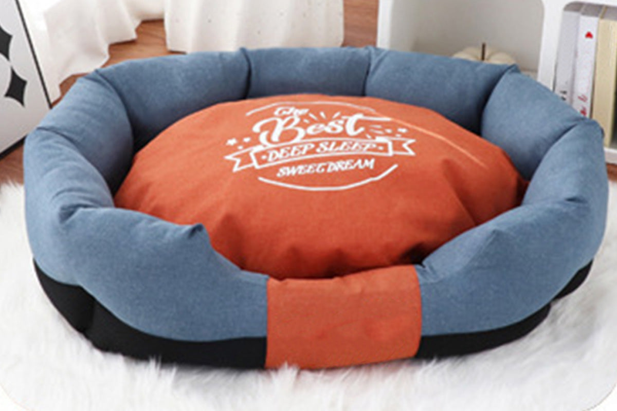 Waterproof Pet Bed Removable Washable Cat Dog Bed for Small and Medium Pets - Blue