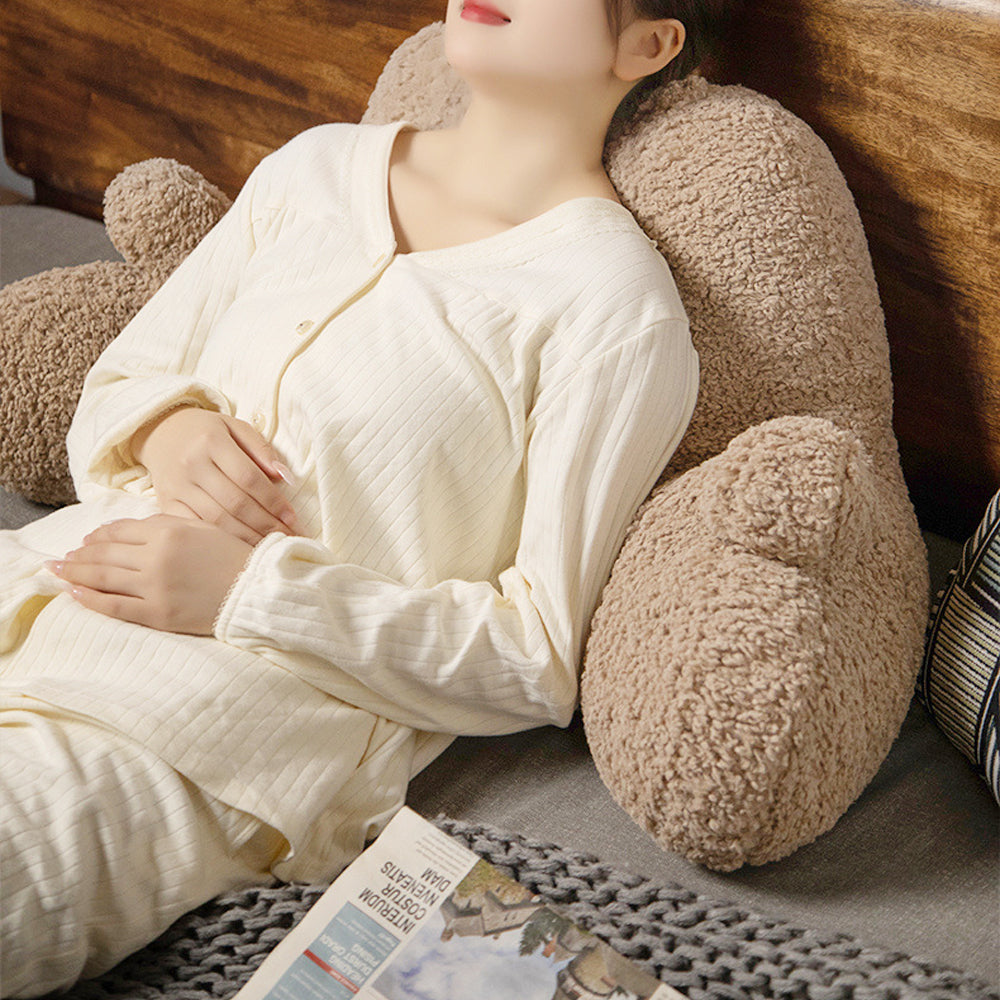 Fluffy Backrest Reading Pillow Neck Lumbar Support Chair Cushion with Arms