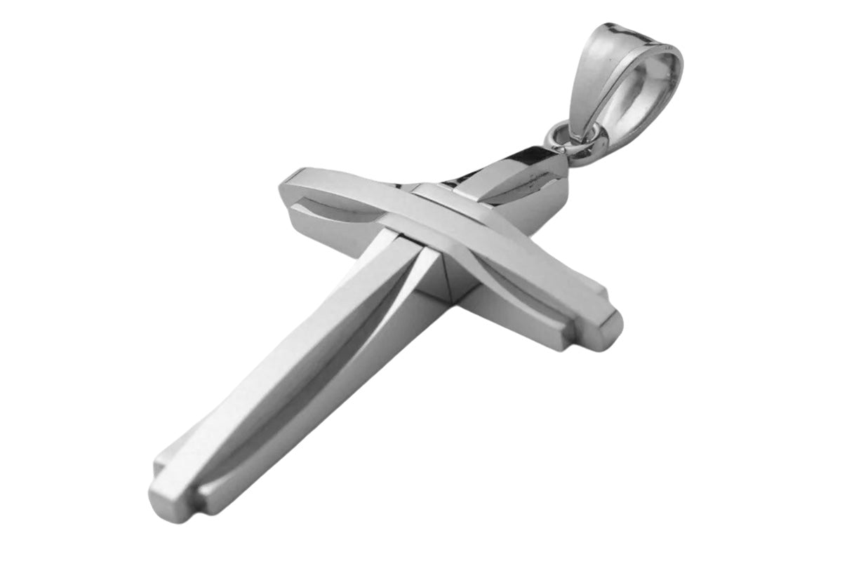 Crucifix Pendant Necklace Titanium Steel Unisex Chain