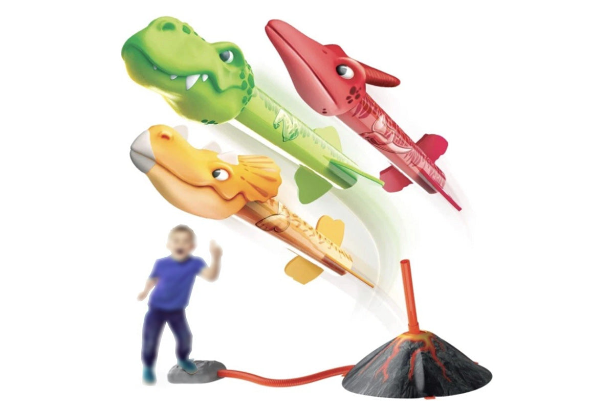 Dinosaur Rocket Launcher Toy Set Outdoor Fun Toys for Boys and Girls Birthday Gift