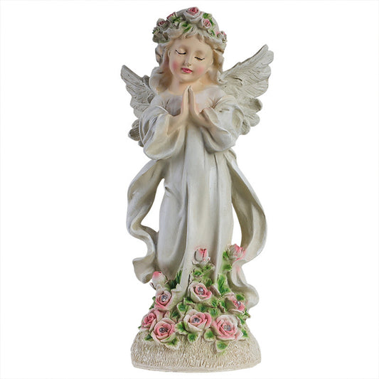 Solar Garden Angel Statue Light Resin Garden Ornament Lamp