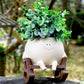 Smiley Face Resin Rocking Chair Pot for Indoor Outdoor Plants
