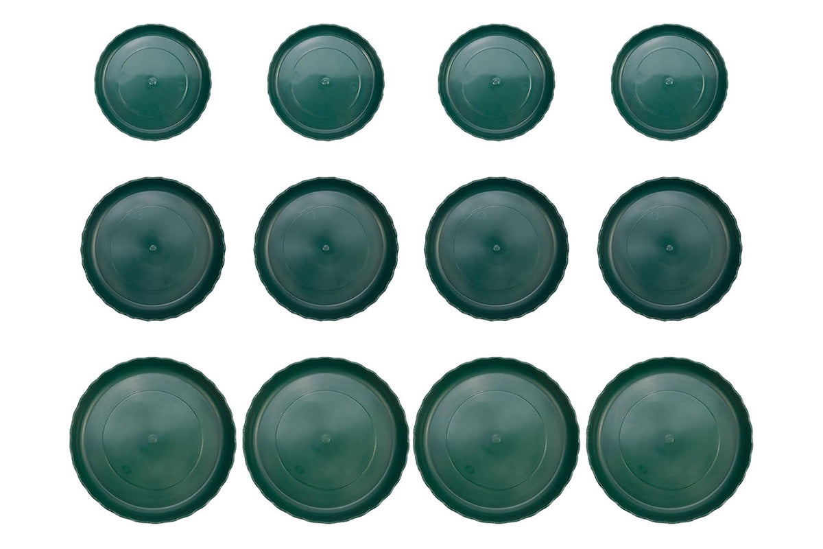 12Pcs Round Plastic Plant Saucers Durable Flower Pot Tray for Indoor Outdoor Garden