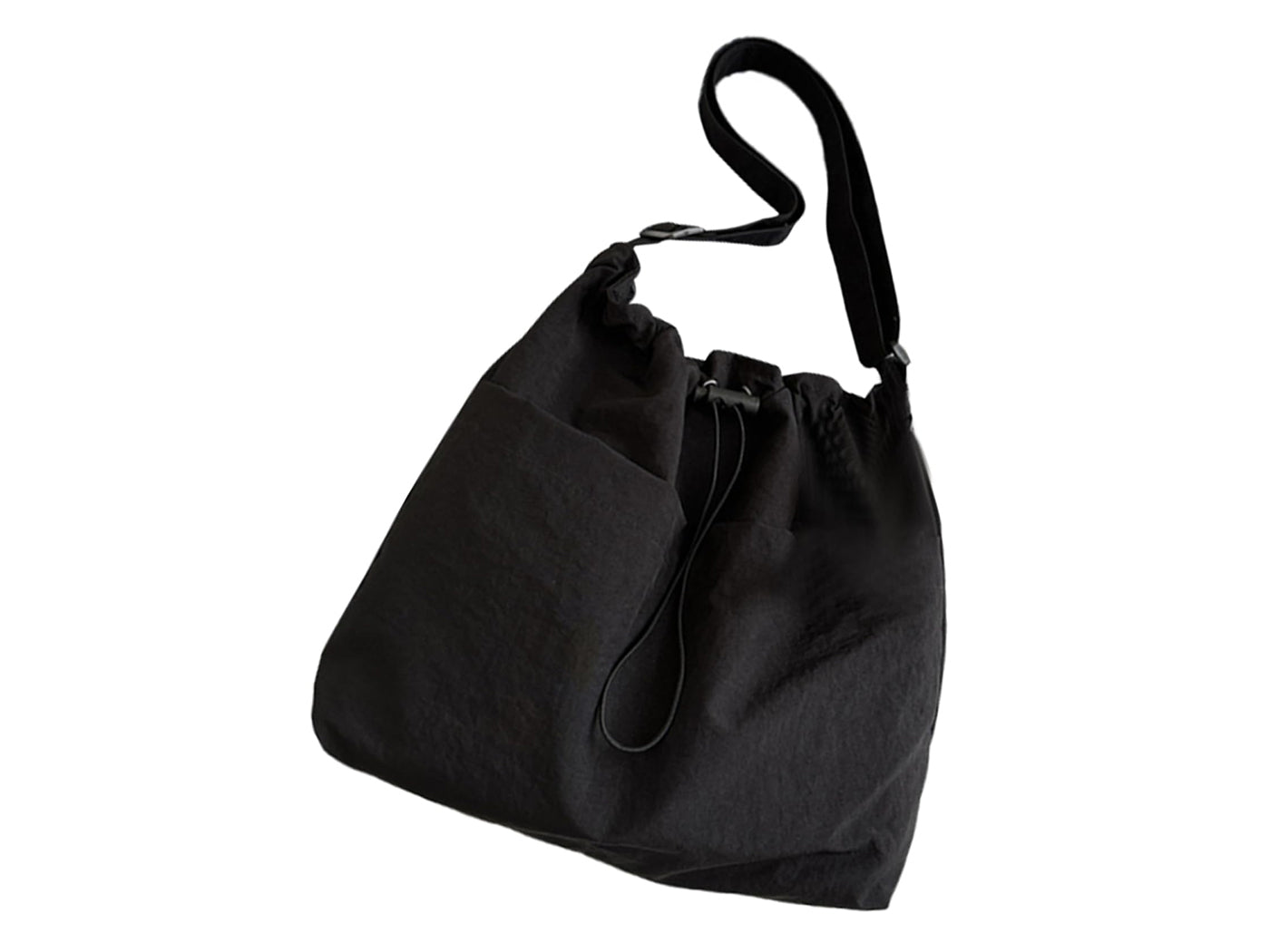 Nylon Crossbody Shoulder Tote Bag Large Capacity Drawstring Bucket Bag