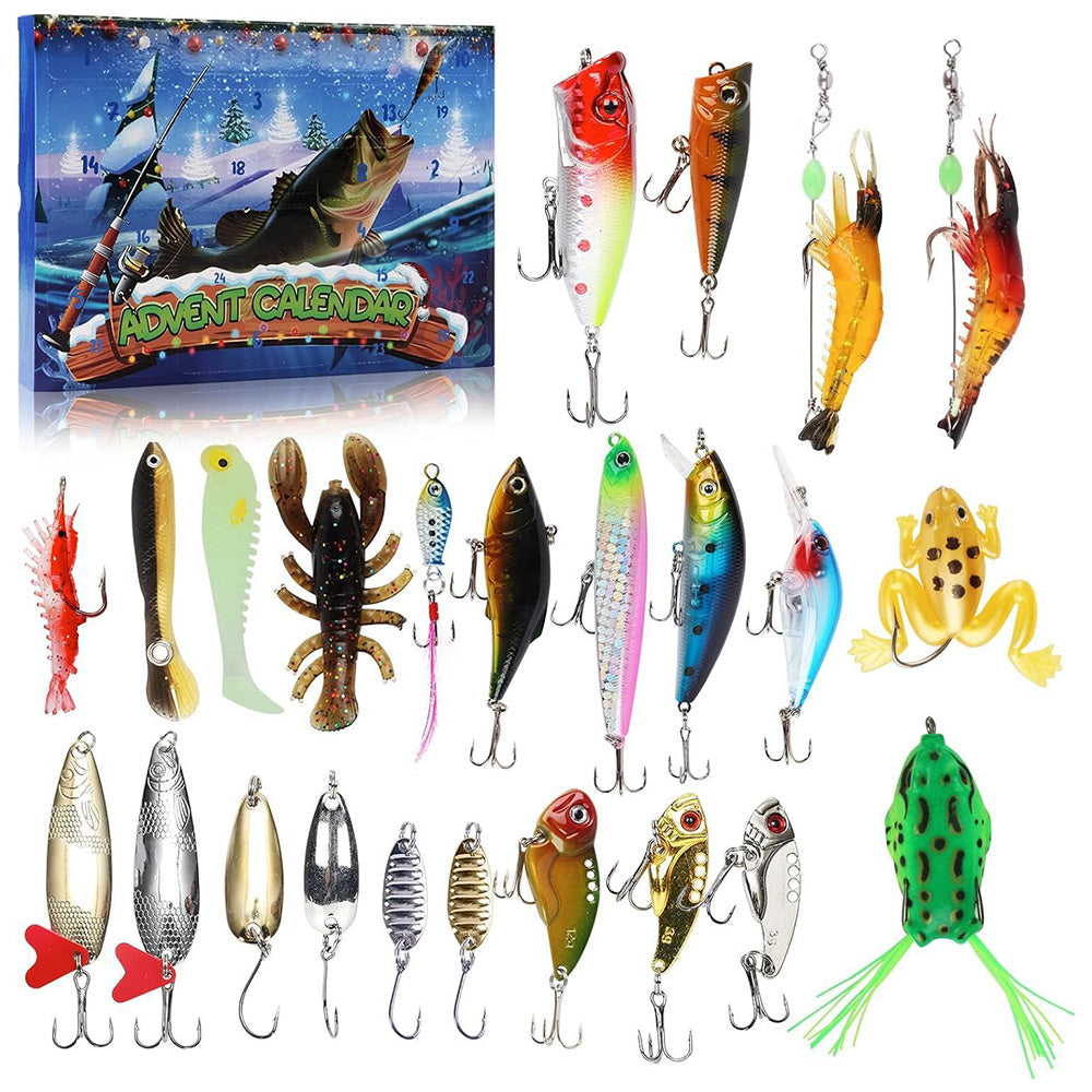Christmas Fishing Tackle Advent Calendar 24Days Surprise Countdown Calendar