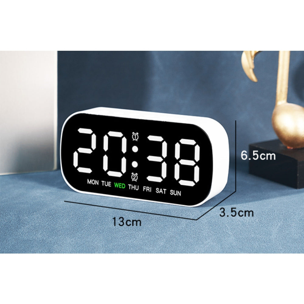 Electric Digital Alarm Clock LED Display Battery Backup Snooze Dual Alarm Clock