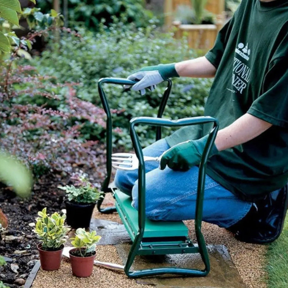 Garden Kneeler And Seat Heavy Duty Foldable Gardening Stool Kneeling Bench