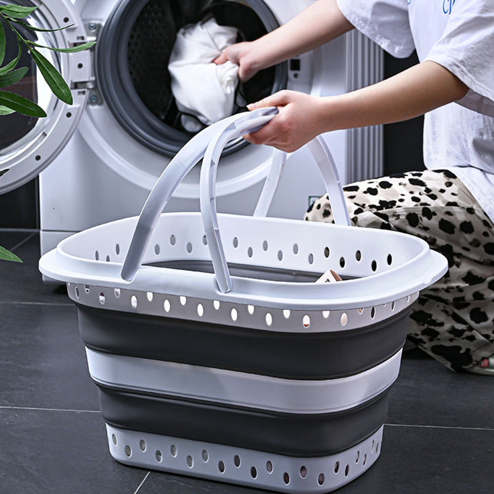 Foldable Collapsible Laundry Basket with Handle for Space Saving Storage