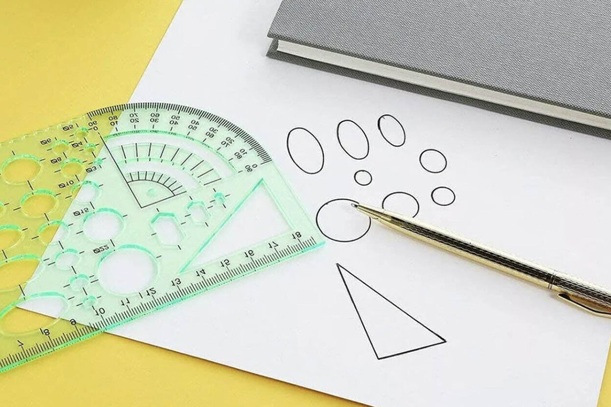 11PCS Plastic Geometric Drawing Templates Set DIY Drafting Stencils Measuring Tools