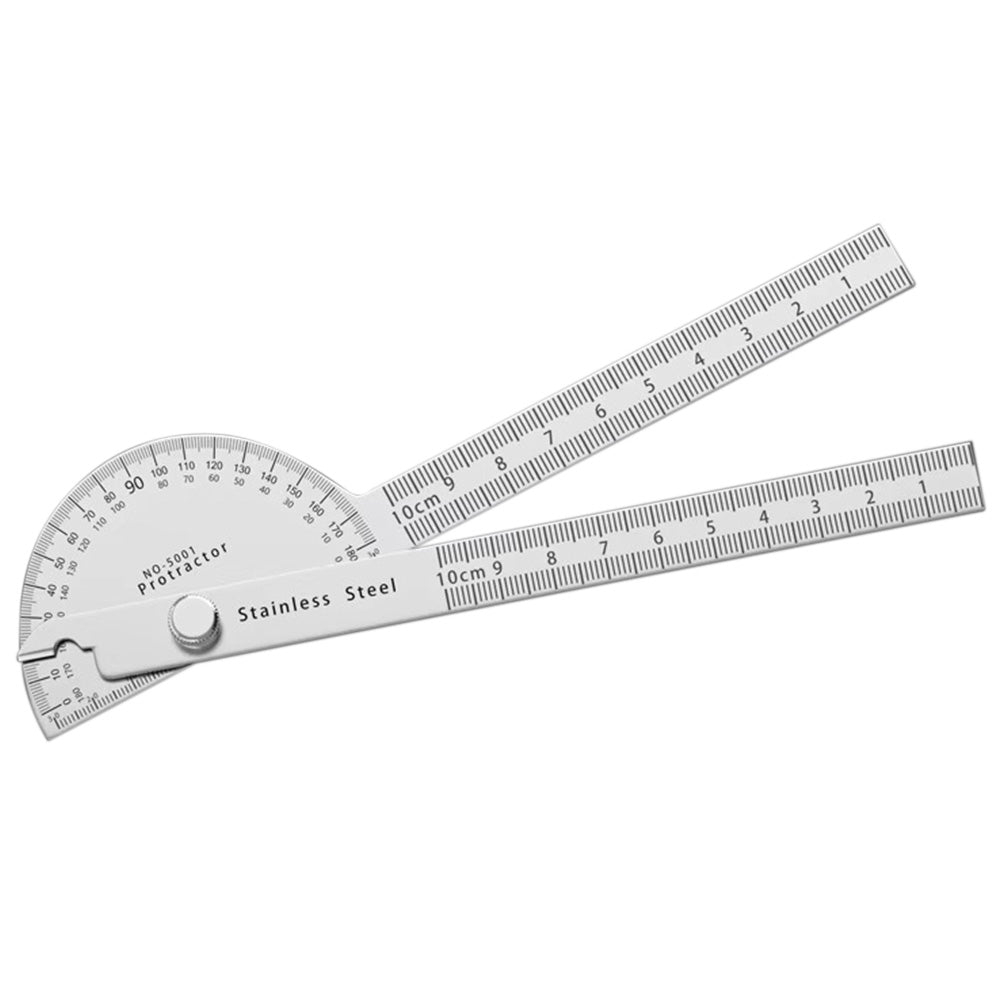 Stainless Steel Angle Protractor 0-180 Degree Gauge for Woodworking DIY Measuring Tool