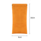 2Pcs Squeeze Portable Leather Glasses Storage Bags-Orange and Blue