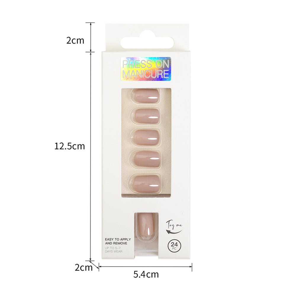 3Sets Reusable Solid Color Fake Nails Press On Manicure