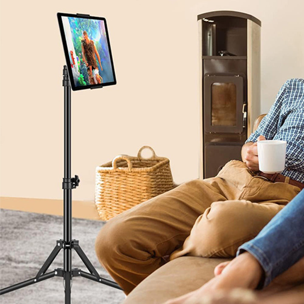 1.6M Tablet Floor Stand Tripod Height Adjustable Floor Stand Holder With Case