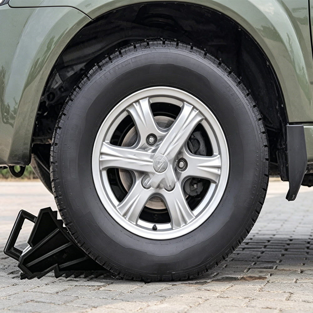 2 PCS Rubber Wheel Chocks Anti Slip Parking Wheel Chocks for Cars SUV Trucks