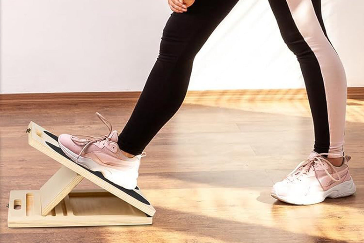5 Angle Adjustable Calf Stretcher Slant Board Wood Balance Board for Home Gym