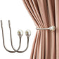 2Pcs U Shape Pearl Curtain Holdback Hooks with Screws