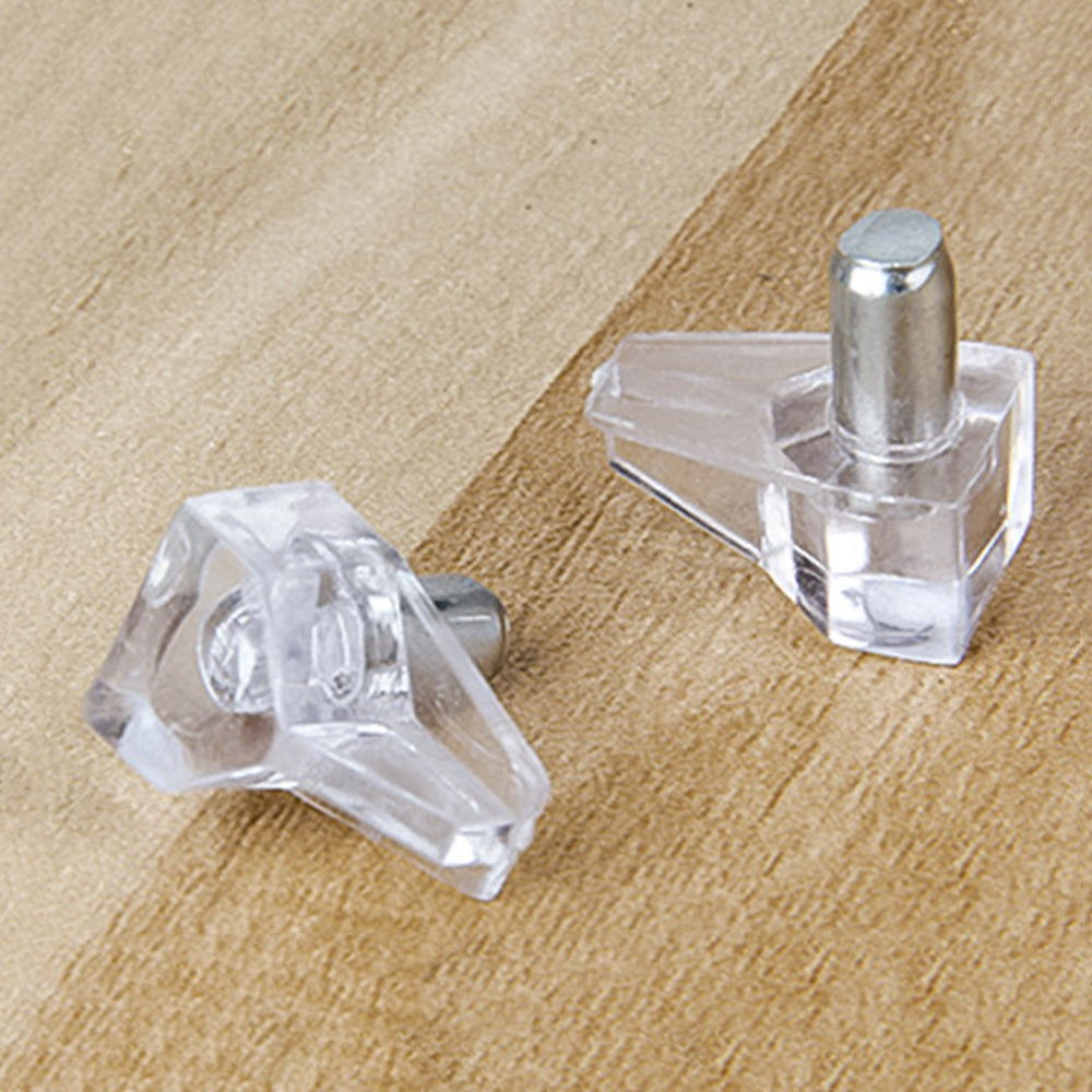 100-Pack Clear Cabinet Shelf Supports Heavy Duty Acrylic Shelf Pins for Glass/Wood Boards