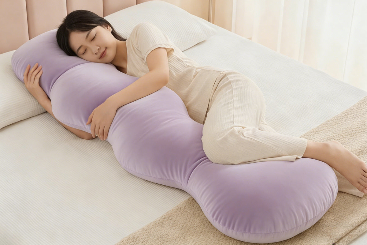 Ergonomic Wave Long Body Pillow for Side Sleepers Leg Support Sleeping Pillow