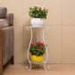 Double-layer Wrought Iron Flower Stand for Indoor and Outdoor