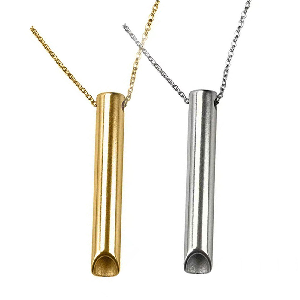 2Pcs Anxiety Breathing Necklace for Stress Relief-Gold and Silver