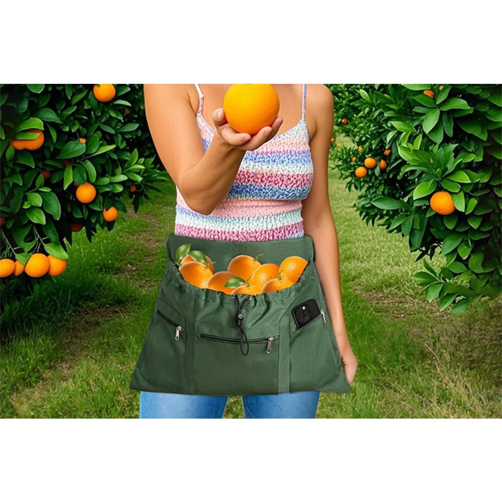 Gardening Apron with Pockets Drawstring Bag for Women and Men